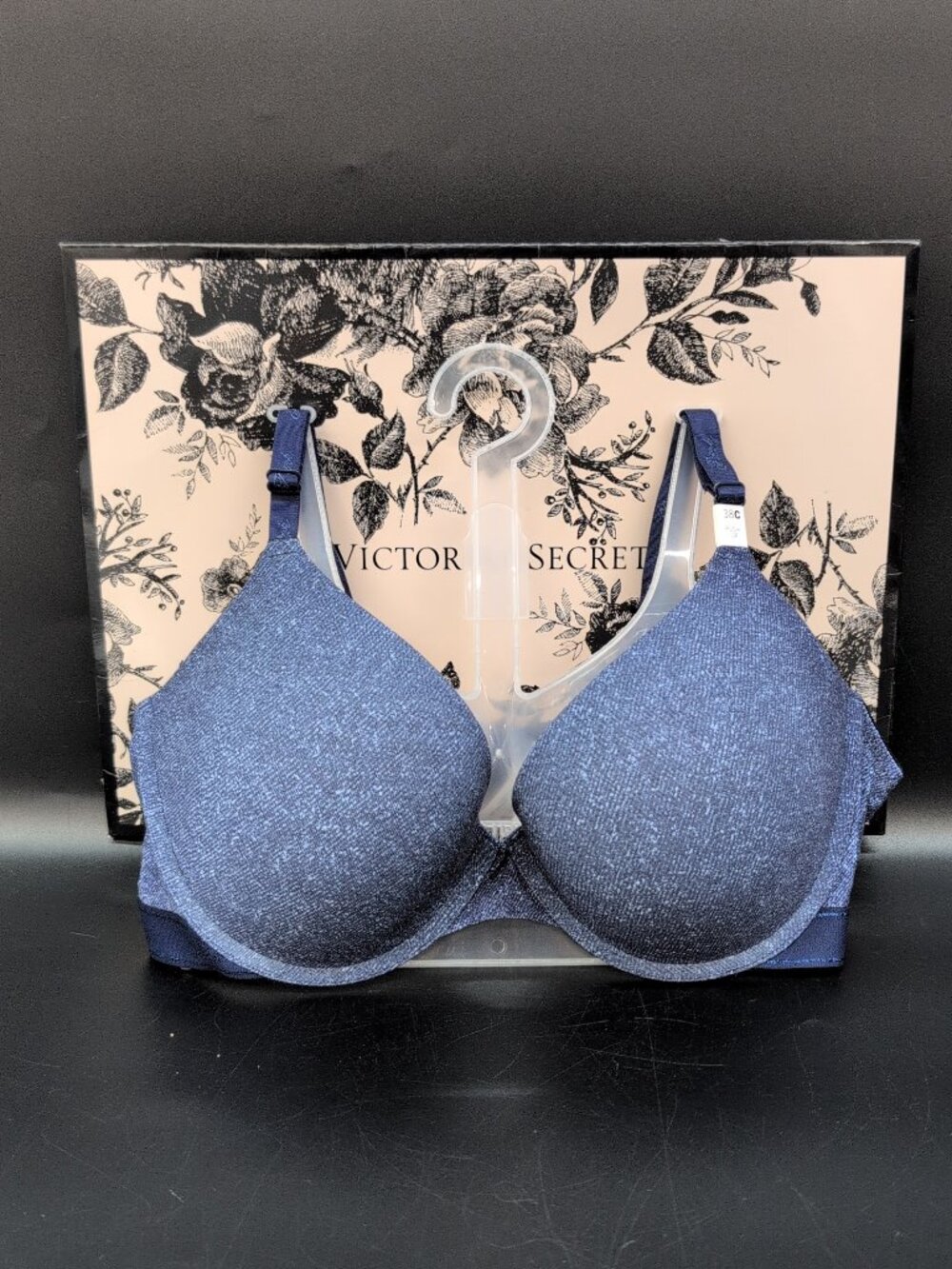 Victoria's Secret PINK Wear Everywhere Push Up Bra 38C Dark Denim NWT